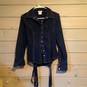 Jean's jacket, beautiful back, wore once.  You can dress down or up.